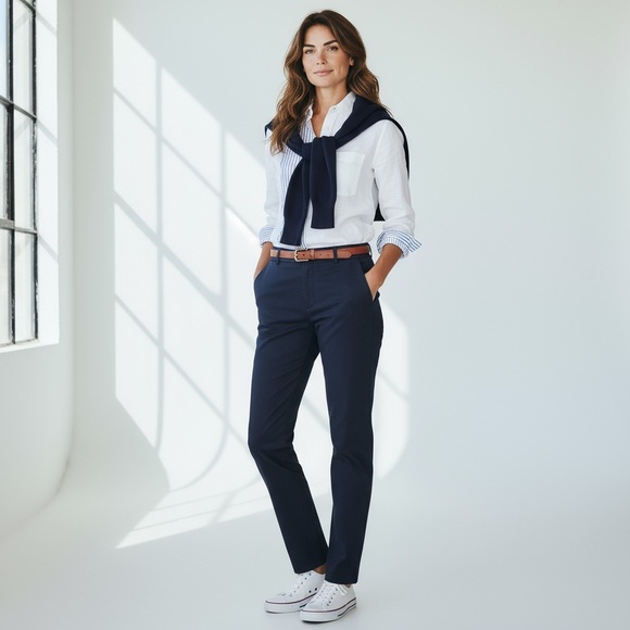 Ralph Lauren Pants - Lauren Ralph Lauren Stretch-Cotton Straight Leg Pants - Navy (Size 4 | NWOT)